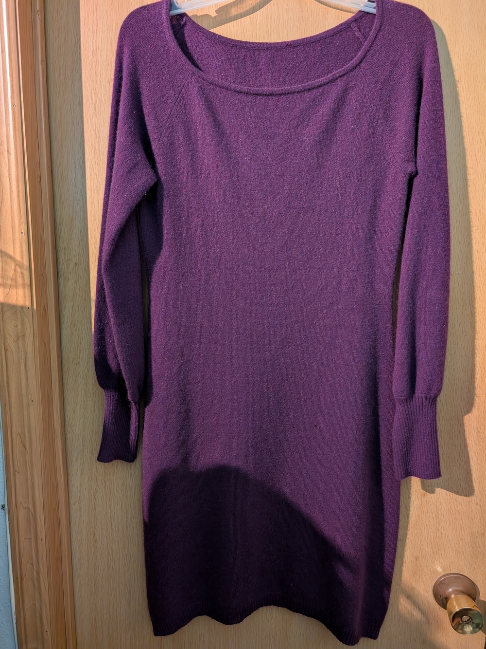 Trina Turk Plum Long Sleeve 100% Cashmere Knit Dress